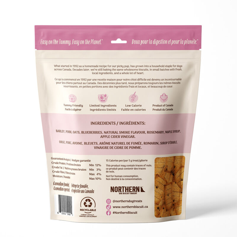 Northern Biscuit, Wheat Free, Canadian Bacon with Blueberries - 500 g - Dog Biscuit image number null